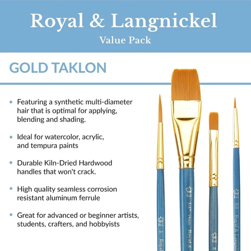 Vista 4 de Royal Brush Manufacturing - Royal & Langnickel - 12 pinceles en bolsa de vinilo Zip N' Close.