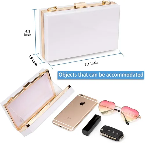 Vista 3 de Acrylic Clear Purse For Women, Crossbody Shoulder Handbag Evening Clutch Bag Chain Strap