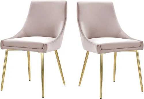Vista 15 de Modway Viscount Performance - Sillas de comedor de terciopelo, juego de 2, color dorado marfil