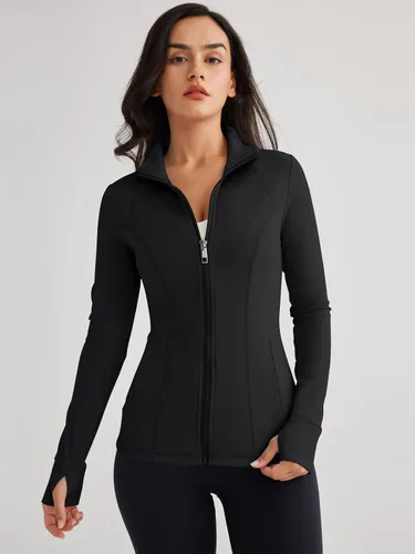 Vista 2 de Trendy Queen Womens Zip Up Jackets Long Sleeve Hoodies Gym Sweaters Workout Clothes 2023