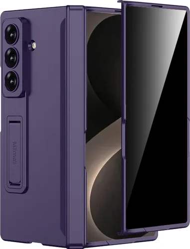 Vista 20 de Miimall - Funda para Samsung Galaxy Z Fold 4 con pantalla de privacidad, soporte ajustable integrado y protección magnética de bisagra, funda Negro