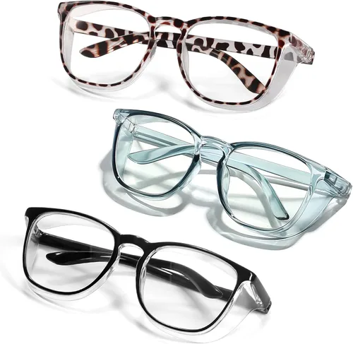Vista 27 de Elegantes gafas de seguridad para mujeres y niñas, gafas anti-vaho, gafas protectoras, gafas transparentes