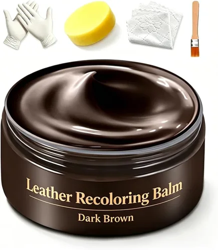 Vista 11 de Leather Recoloring Dye Balm, Leather & Vinyl Color Restorer Conditioner – Repairs Faded & Scratched Leather
