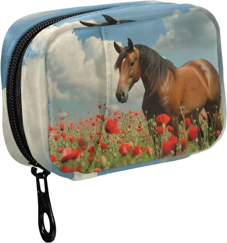 Vista 18 de Fustylead Groovy - Organizador de píldoras de flores, estilo bohemio, retro, 2 veces al día, con cremallera, dispensadores semanales portátiles