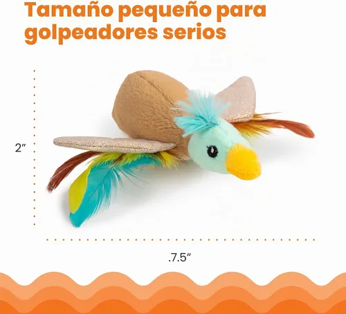 Vista 6 de Catstages Flapperz Pato de Peluche Juguete Interactivo con Hierba Gatera para Gatos