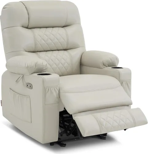 Vista 11 de MCombo PR621 Silla reclinable eléctrica de gravedad cero con calor y masaje PR621 (negro) Gravedad cero de 155°, puertos de carga USB y tipo C