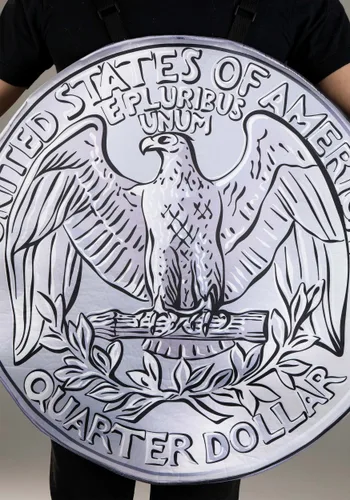 Vista 4 de Disfraz de Moneda de Plata para Adultos Multicolor