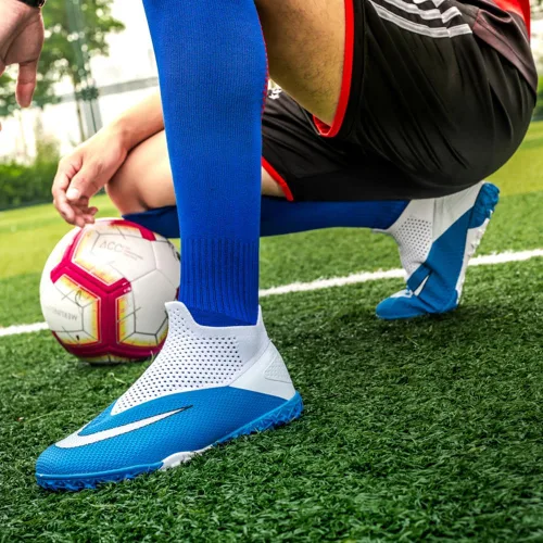 Vista 6 de Succttssful Zapatos de fútbol para hombre, ligeros, transpirables, atléticos, botas de fútbol al aire libre, para entrenamiento profesional