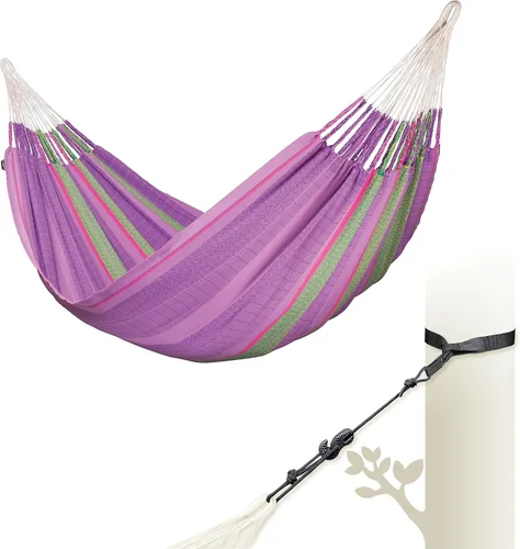 Vista 26 de LA SIESTA Flora Zebra - Hamaca clásica doble de algodón orgánico Cebra