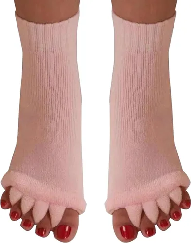 Vista 11 de Happy Feet Toe Separator Alignment Socks - Comfortable Toe Separator Socks Massage Sock – Prevent Foot Cramp and hammertoes