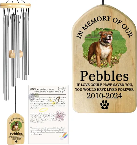 Vista 19 de Jocidea - Campanillas de viento personalizadas para gatos en memoria de gato, regalo por pérdida de gato, regalo de condolencia de mascota, regalo