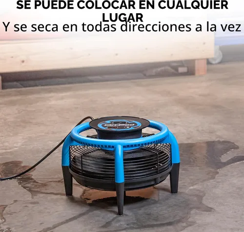 Vista 4 de Dri-Eaz Dri-Pod Pro - Secador omnidireccional de pisos y alfombras, secadora de piso con ventilación para barcos, caravanas y uso residencial