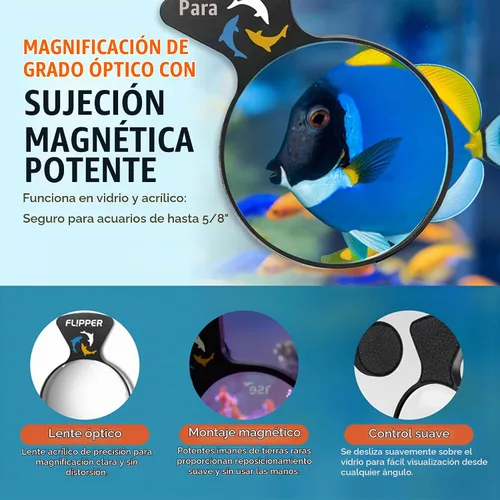 Vista 4 de Flipper - Lupa para acuario, visor magnético DeepSee, 4 pulgadas, color Negro