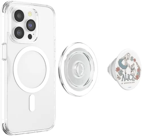 Vista 4 de Disney Alicia en el país de las maravillas y conejo blanco PopSockets Floral MagSafe PopGrip para iPhone