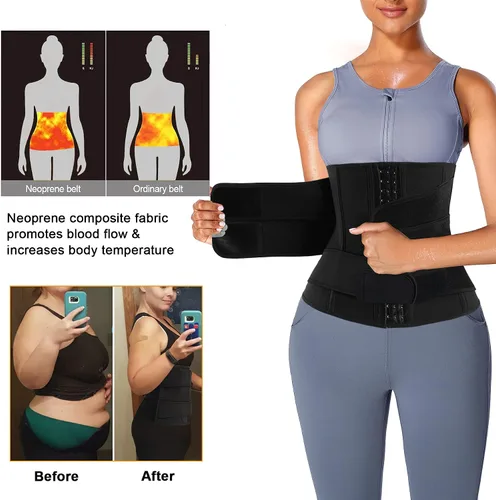 Vista 4 de Eleady Cinturón reductor de cintura para mujer, corsé adelgazante, moldeador de cuerpo, faja para sauna, banda de sudor, entrenamiento, fajas