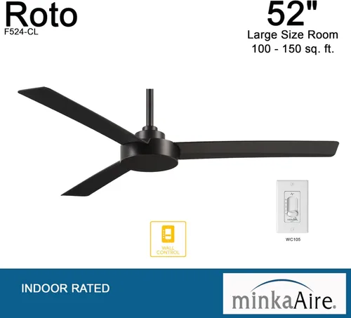 Vista 7 de MINKA-AIRE F524-CL Roto Ventilador de techo de 3 aspas de 52 pulgadas, carbón
