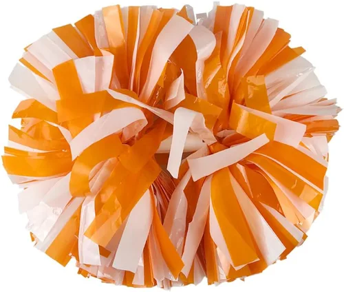 Vista 5 de Hooshing - Paquete de 2 pompones de animadora con mango tipo bastón, pompones para espíritu de equipo, deportes, bailes, animación, para niños Negro