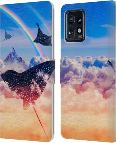Vista 8 de Head Case Designs Officially Licensed Dave Loblaw Boy Painting Moon Clouds Sci-Fi and Surreal Leather Book Wallet Case Cover Compatible with