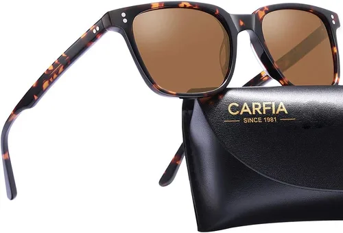 Vista 52 de Carfia Chic - Lentes de sol polarizados para mujer, protección UV400, marco de acetato pulido a mano