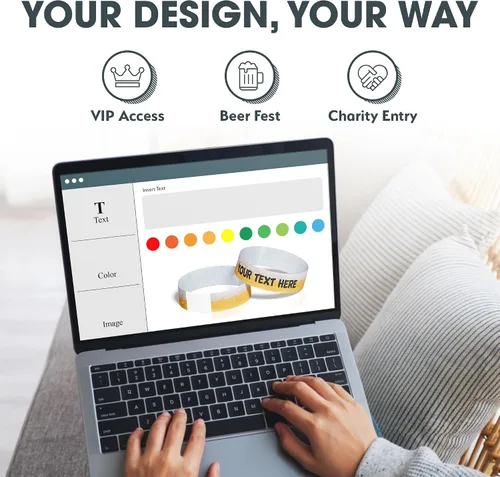 Vista 3 de Pulseras personalizables Reminderband para eventos – Pulseras personalizadas para uso en eventos, pulseras de seguridad personalizadas para Cerveza