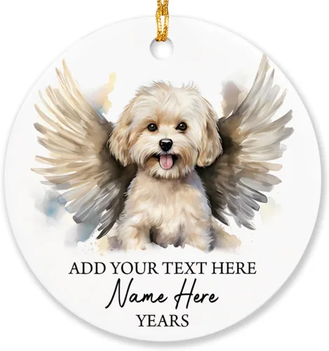 Vista 22 de Airedale Terrier - Adorno personalizado de alas de ángel para perro, regalo de pérdida de condolencias de mascotas, adorno de Navidad conmemorativo