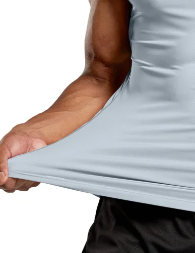 Vista 7 de ATHLIO Paquete de 3 camisetas sin mangas de compresión para hombre, para correr, baloncesto, entrenamiento, capa base