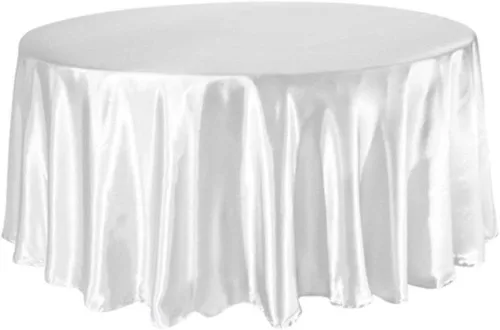 Vista 8 de Tektrum Mantel redondo de satén sedoso de 108 pulgadas, tela de alta calidad, lo mejor para bodas, fiestas, banquetes, eventos, restaurantes