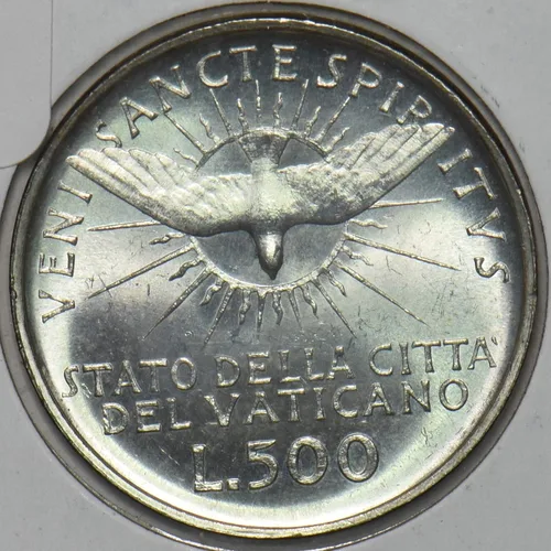Vista 2 de Moneda Coleccionable Vaticano 1963 500 Lira Dove animal 491202