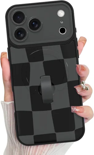 Vista 60 de KANGHAR Compatible con iPhone 17 Pro Case Spot Pattern - Negro Mancha rosada negra