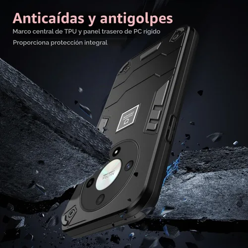 Vista 4 de Funda para teléfono compatible con Honor Magic6 Lite, compatible con Honor X9b 5G ALI-NX1 ALI-NX3 / X50 GT ALP-AN00 / X50 5G ALI-AN00 Funda Negro