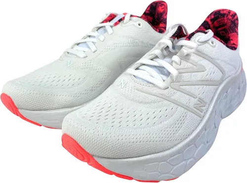 Vista 24 de New Balance Fresh Foam X More V4 - Tenis para correr para hombre Aluminio Gris/Neón Libélula/Caléndula Caliente