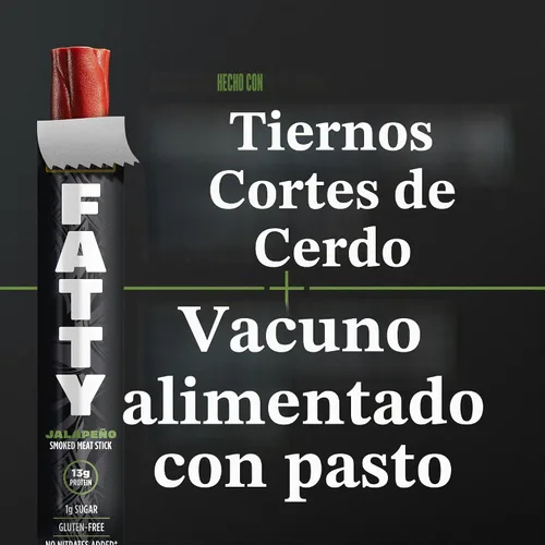 Vista 6 de Palitos de carne seca grasa, jalapeño, 2 onzas (paquete de 5)