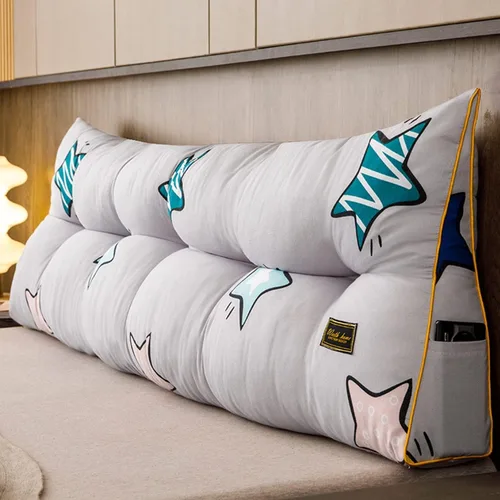Vista 15 de Funda de almohada triangular grande para cabecero tamaño Queen, cojín para cabecero y respaldo, soporte de posicionamiento, almohada de descanso