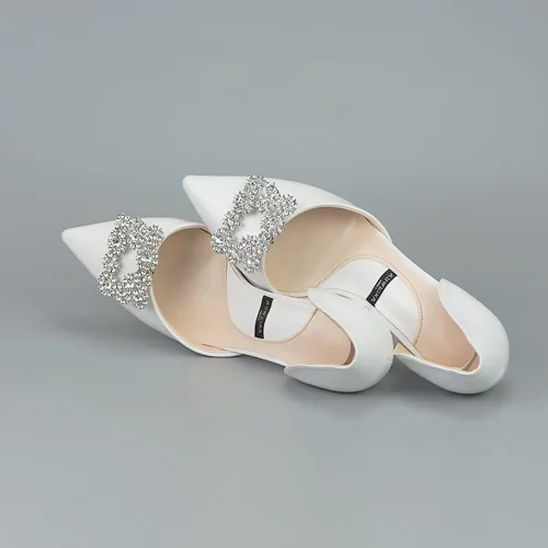 Vista 2 de Ruihfas 2 piezas decorativas para zapatos de vestir, accesorios de moda cuadrados, diamantes de imitación