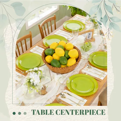 Vista 7 de Toopify 20 limones falsos, limones artificiales amarillos y verdes, acabado mate, decoración de frutas para cocina, frutero, mesa y fotografía