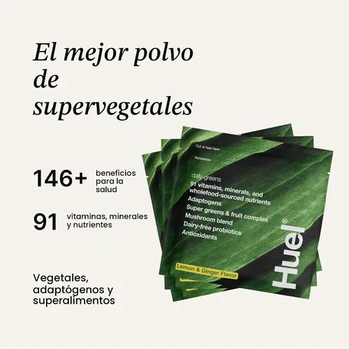 Vista 2 de Huel Daily Greens Superfood Greens Powder 12 paquetes de porciones individuales