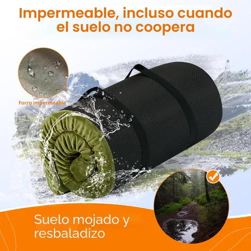 Vista 4 de Colchón de Espuma Viscolástica para Camping de 3 Pulgadas Impermeable Enrollable Cama de Dormir para Adultos Colchón Enrollable Portátil para Viaje