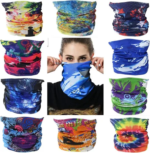 Vista 10 de Mascarillas de Polaina para el Cuello, Bufanda en Tubo, Bandanas Sin Costuras, Pañuelos para el Rostro, Cubierta Multiusos para la Cabeza