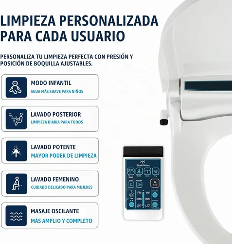 Vista 3 de BidetMate Accesorio de bidé térmico serie 2000 para inodoro con agua calentada ilimitada, control remoto inalámbrico, desodorante y secadora de aire