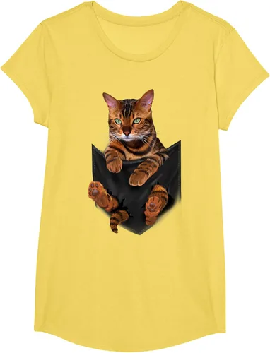 Vista 36 de Camiseta de bolsillo con estampado de tigre y gato Negro