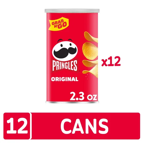 Vista 5 de Pringles - Papas fritas crujientes, bocadillos para el almuerzo, bocadillos para la oficina y los niños, listas para llevar, originales (12 latas)