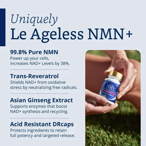 Vista 4 de LABO Nutrition Le Ageless 600mg NMN - Suplemento NAD - 60 cápsulas DR
