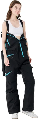 Vista 4 de XUQNAGG Traje de esquí de una pieza para mujer, resistente al viento, impermeable, cálido, transpirable, desmontable, para deportes de nieve