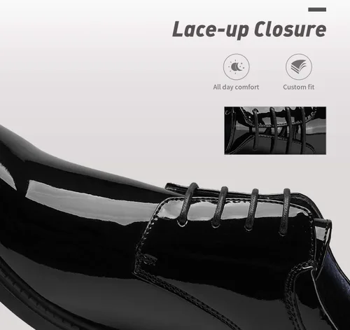 Vista 5 de Bruno Marc Zapatos de negocios para hombre Derby Zapatos con cordones Negro/Pat