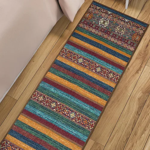 Vista 27 de Ottomanson Alfombras de 5 x 6 pies 6 pulgadas para sala de estar, alfombra de área para dormitorio, antideslizante, duradera y grande para zonas