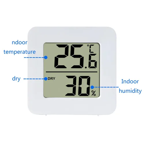 Vista 2 de Termómetro digital LCD higrómetro interior habitación electrónica temperatura humedad medidor sensor medidor estación meteorológica
