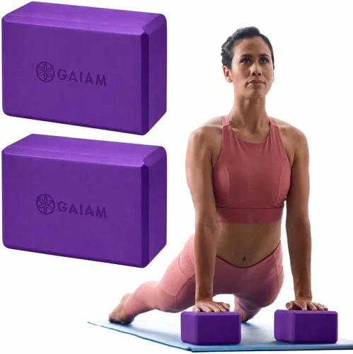 Vista 26 de Gaiam Bloque de yoga – Espuma EVA sin látex – Superficie antideslizante suave con bordes biselados para yoga, pilates, meditación Rubor ateniense