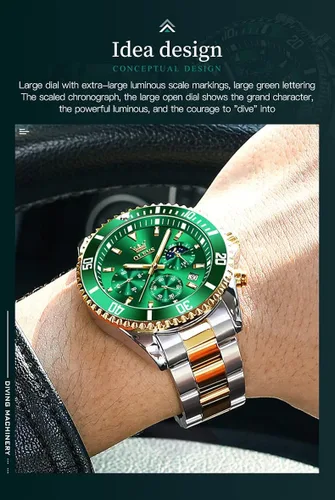 Vista 6 de OLEVS Relojes de cuero impermeable relojes de cuarzo con fecha de día, regalos