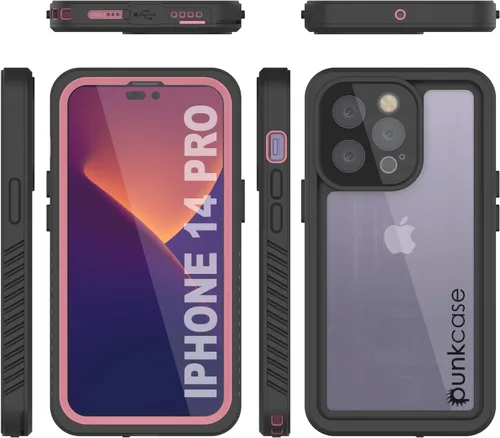 Vista 7 de PunkCase Funda impermeable para iPhone 14 Pro [Extreme Series] [Slim Fit] [a prueba de golpes] [a prueba de nieve] cubierta de armadura