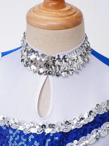 Vista 3 de Uniforme de animadora con lentejuelas y purpurina para niñas y niñas
